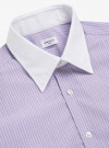 Shirt Poplin Check Pattern Mauve Purple