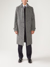 Car Coat Tweed Chevron Grey