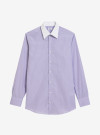 Shirt Poplin Check Pattern Mauve Purple